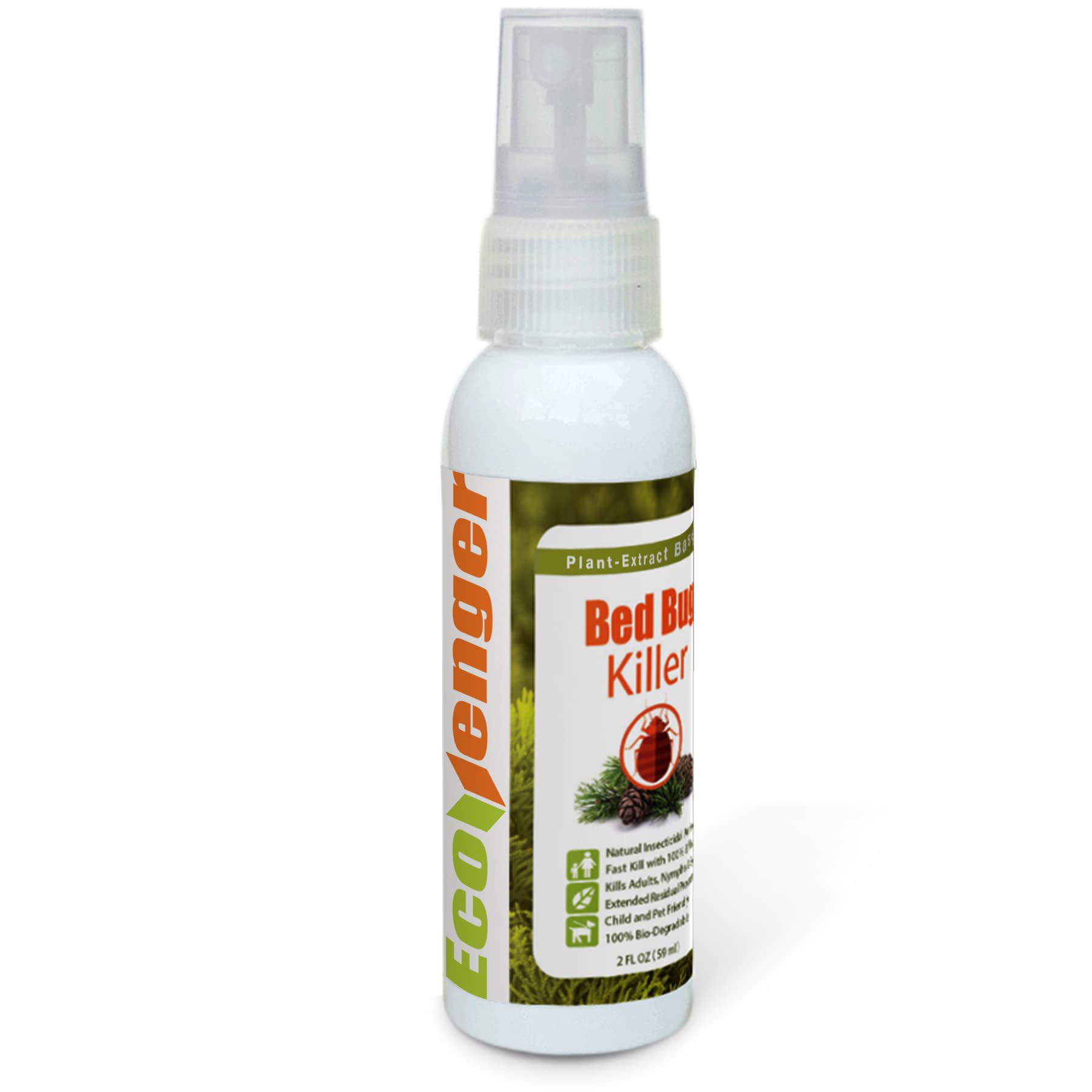 Bed Bug Killer by EcoRaider Travel/Personal Size, 100% Fast Kill and Extended Protection, Plant Based Formula