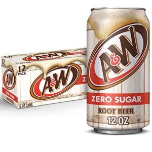 a&w zero sugar root beer soda, 12 fl oz cans (pack of 12)
