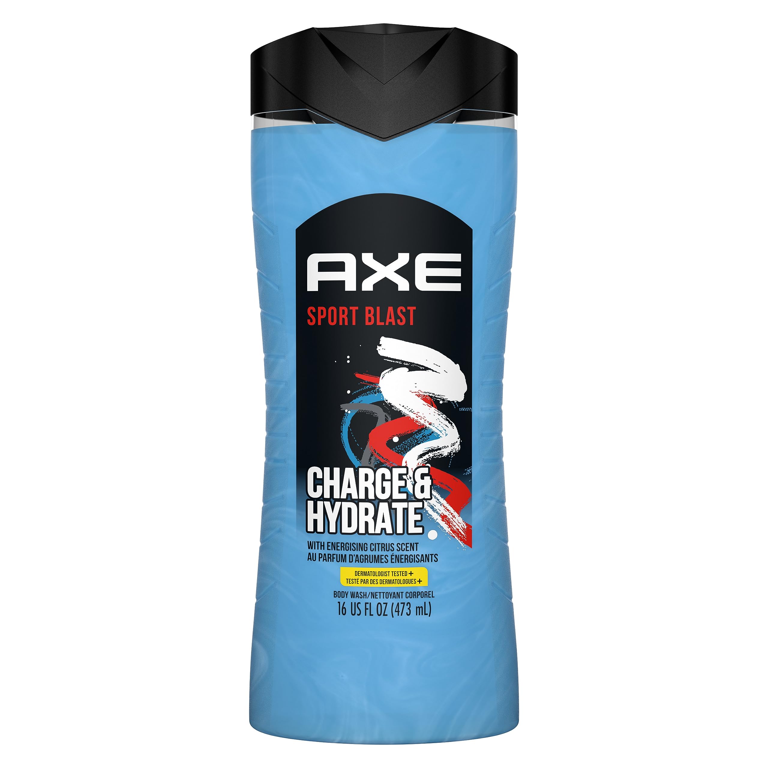 AXE Body Wash Charge and Hydrate Sports Blast Energizing Citrus Scent Men's Body Wash 100 percent Recycled Bottle 16 oz