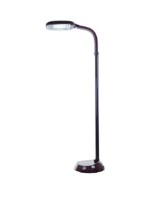 lavish home 72-1438 (brown woodgrain) floor full spectrum natural sunlight lamp with bendable neck-reading, craft, and esthetician light, (l) 10.2" x (w) 8.7" x (h) 62.5"