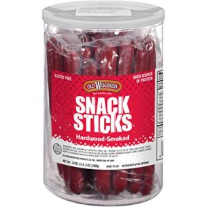 old wisconsin beef snack sticks, high protein, gluten free, 24 ounce resealable jar