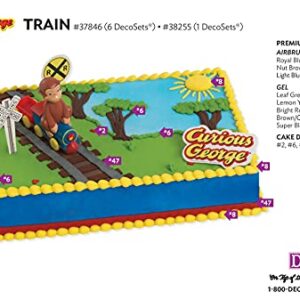 DecoSet® Curious George Train Cake Topper, 4-Piece Set, Keepsake Figures for Hours of Fun, Create an Adorable Birthday Centerpiece