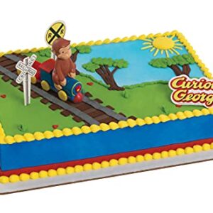 DecoSet® Curious George Train Cake Topper, 4-Piece Set, Keepsake Figures for Hours of Fun, Create an Adorable Birthday Centerpiece