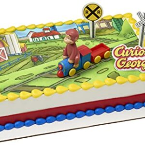 DecoSet® Curious George Train Cake Topper, 4-Piece Set, Keepsake Figures for Hours of Fun, Create an Adorable Birthday Centerpiece