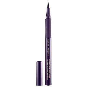 kevyn aucoin the precision liquid liner, black: easy use with a glide-on felt tip eyeliner. ultrafine precise applicator for sharp lines. light to heavy application. smudge-proof. all day long wear.