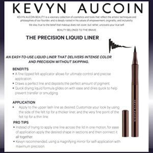 Kevyn Aucoin The Precision Liquid Liner, Black: Easy use with a glide-on felt tip eyeliner. Ultrafine precise applicator for sharp lines. Light to heavy application. Smudge-proof. All day long wear.