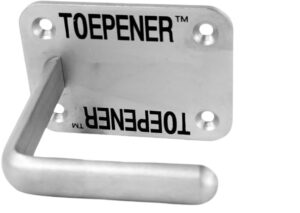 toepener - hands-free door opener - access with no-touch door foot pull - stainless steel touchless door tool for commercial and bathroom use