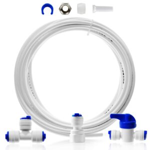 ispring icek ultra safe fridge water line connection and ice maker installation kit for reverse osmosis ro systems & water filters, 1/4", 20 feet