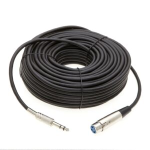 InstallerParts XLR Female to 1/4" Stereo Male Microphone Cable - 100 Feet - Compatible with Amplifiers, Instruments, and More!