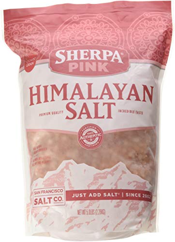 Sherpa Pink Himalayan Salt - 5 lb. Bag Coarse Grain - For Grinders and Salt Mills