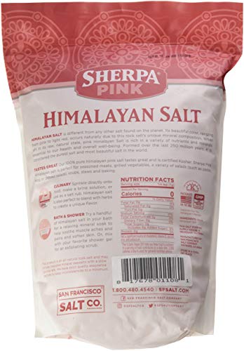 Sherpa Pink Himalayan Salt - 5 lb. Bag Coarse Grain - For Grinders and Salt Mills