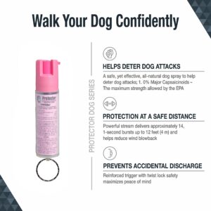 SABRE RED SABRE Protector Dog Spray with Key Ring, 14 Bursts, 12-Foot (4-Meter) Range, Humane Dog Attack Deterrent, Maximum Strength Allowed By EPA