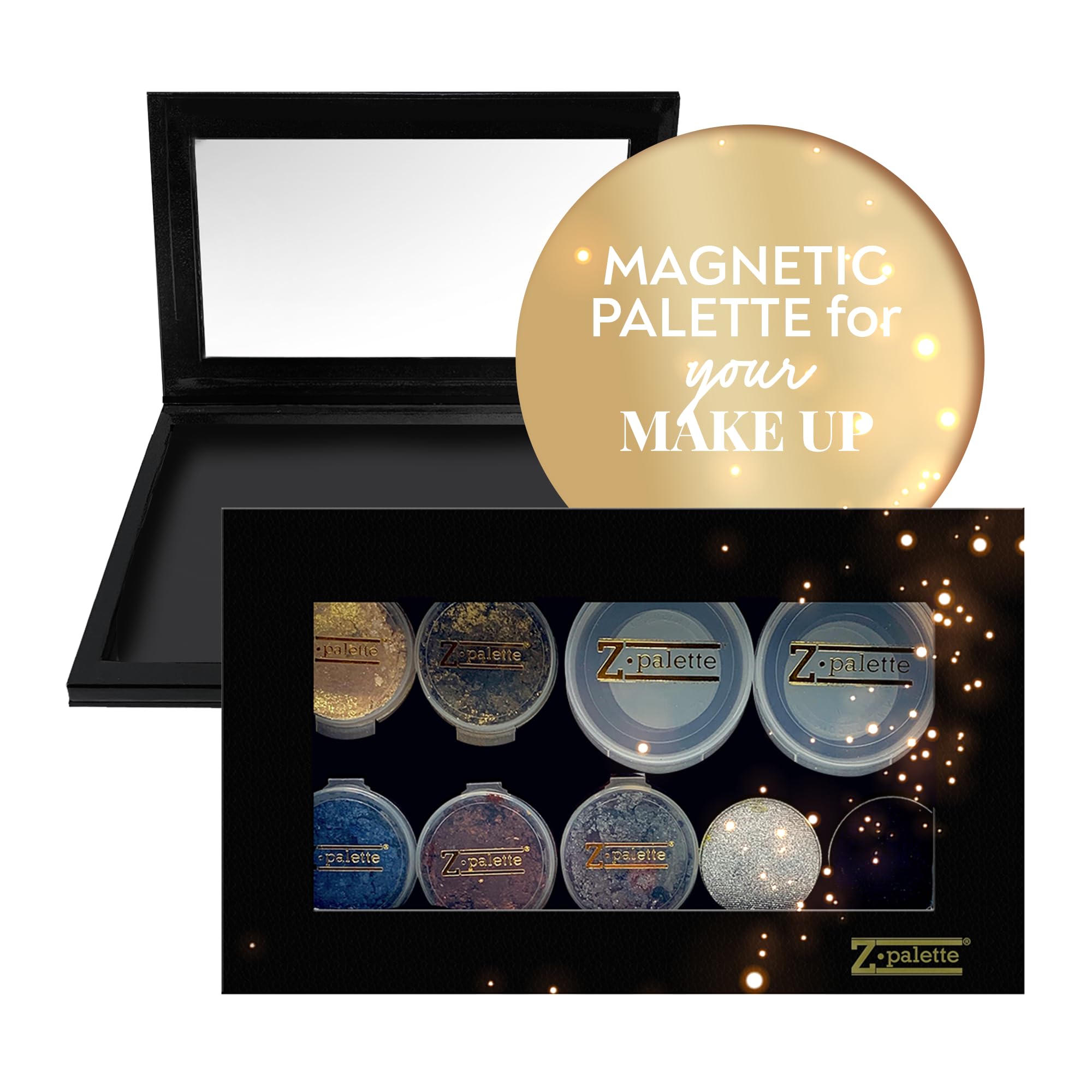 Deep Medium Z Palette Magnetic Makeup Palette, Empty Magnetic Palette, Universal Magnet makeup palette for Eyeshadows, Powders, Customizable Beauty Organizer with Clear Window