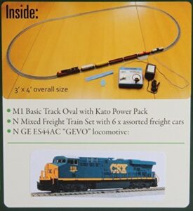 kato 106-0021 n es44ac freight train set, csx/dark future