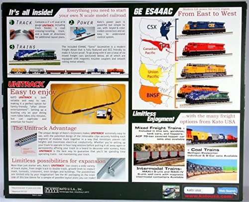 Kato KAT1060024 N ES44AC Freight Train Set, BNSF/Wedge