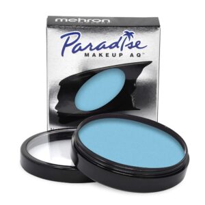 mehron makeup paradise makeup aq face & body paint | pro size | face & body painting, special fx, cosplay | water activated face paint & body paint 1.4 oz (40 g) (light blue)