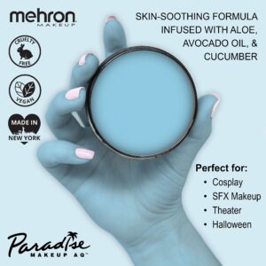 Mehron Makeup Paradise Makeup AQ Face & Body Paint | Pro Size | Face & Body Painting, Special FX, Cosplay | Water Activated Face Paint & Body Paint 1.4 oz (40 g) (Light Blue)