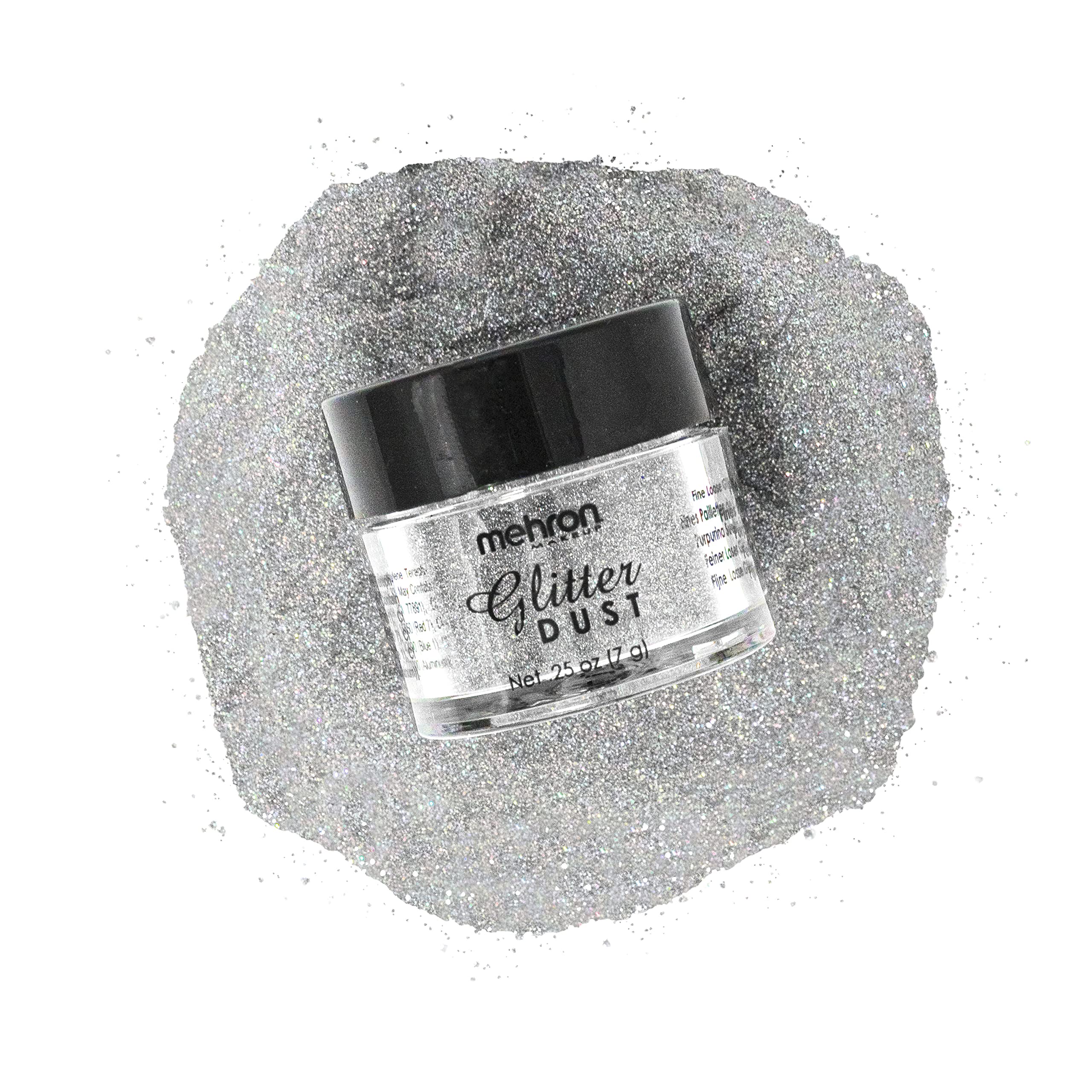 Mehron Makeup GlitterDust (.25 oz) (Holographic Silver)