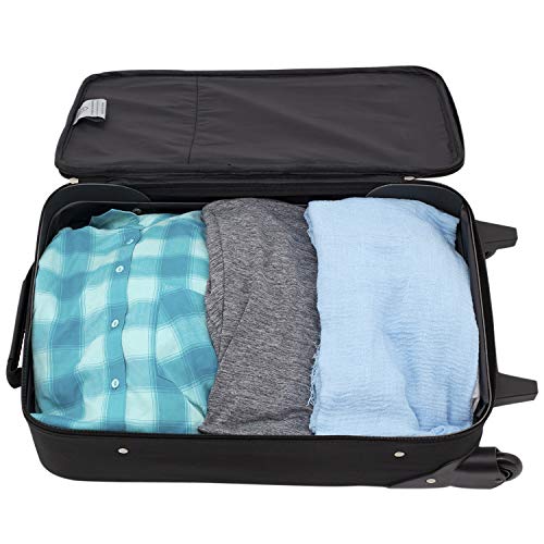 Travelers Club Genova Softside Upright Luggage, Black, 4-Piece Set