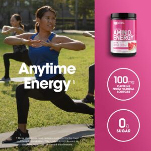 Optimum Nutrition Amino Energy - Pre Workout with Green Tea, BCAA, Amino Acids, Keto Friendly, Green Coffee Extract, Energy Powder - Watermelon, 30 Servings (Packaging May Vary)