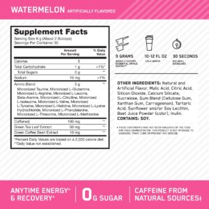 Optimum Nutrition Amino Energy - Pre Workout with Green Tea, BCAA, Amino Acids, Keto Friendly, Green Coffee Extract, Energy Powder - Watermelon, 30 Servings (Packaging May Vary)