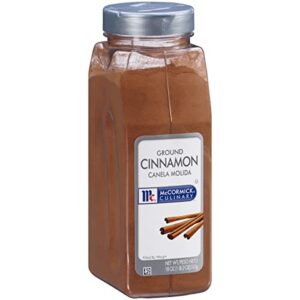 mccormick culinary ground cinnamon, 18 oz - one 18 ounce container of pure ground cinnamon powder perfect for professional use and baking cakes, cookies, pies, custards, and puddings