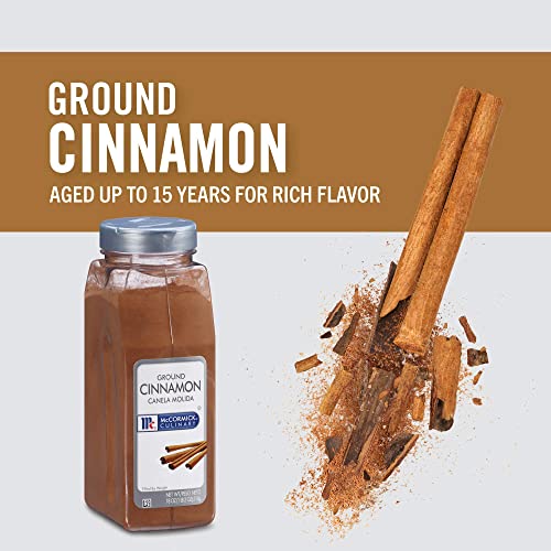 McCormick Culinary Ground Cinnamon, 18 oz - One 18 Ounce Container of Pure Ground Cinnamon Powder Perfect for Professional Use and Baking Cakes, Cookies, Pies, Custards, and Puddings