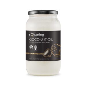 dr. mercola solspring organic extra virgin coconut oil, 32 fl oz, cold-pressed, non gmo, gluten free, usda organic
