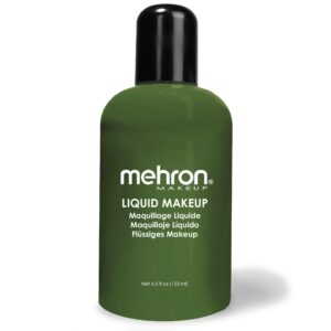 mehron makeup liquid makeup | face paint and body paint 4.5 oz (133 ml) (green)