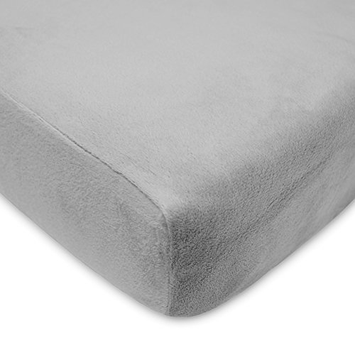 American Baby Company Heavenly Soft Chenille Fitted Crib Sheet 28" x 52", Warm and Cozy Neutral Chenille Sheet, Steel Gray, for Boys and Girls, Fits Crib and Toddler Bed mattresses