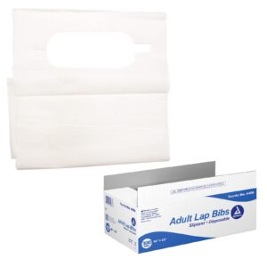 dynarex 4406 slipover disposable bib for adult, 1-ply tissue, waterproof poly backing, no dehp or rubber latex, 16" x 33", pack of 300