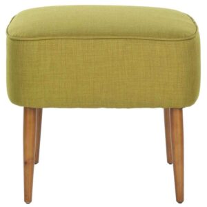 Safavieh Mercer Collection Clara Mid-Century Modern Green Retro Linen Ottoman