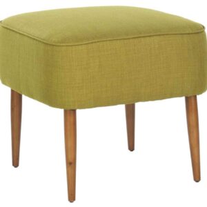 Safavieh Mercer Collection Clara Mid-Century Modern Green Retro Linen Ottoman