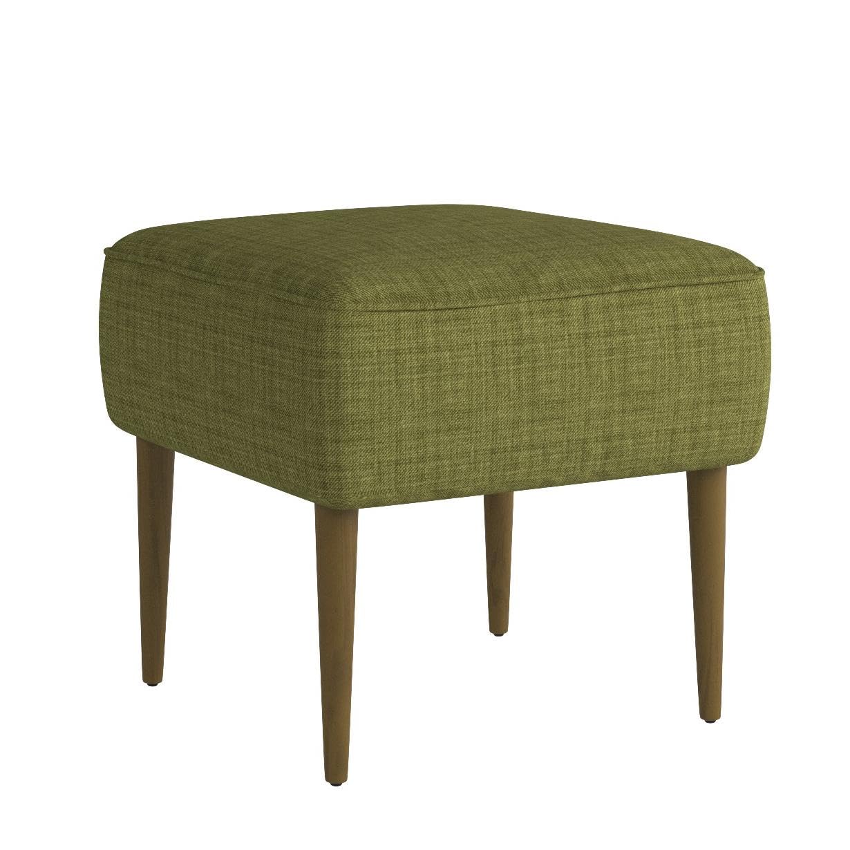 Safavieh Mercer Collection Clara Mid-Century Modern Green Retro Linen Ottoman