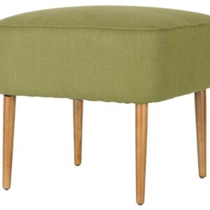 Safavieh Mercer Collection Clara Mid-Century Modern Green Retro Linen Ottoman