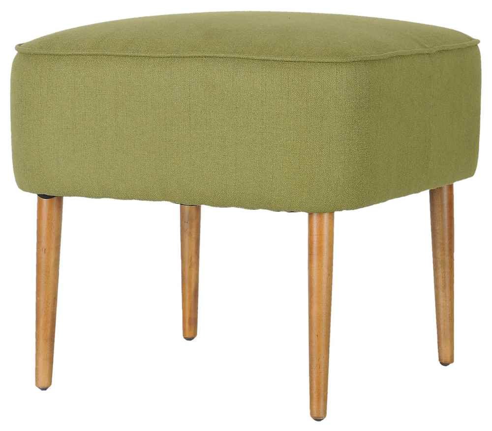 Safavieh Mercer Collection Clara Mid-Century Modern Green Retro Linen Ottoman