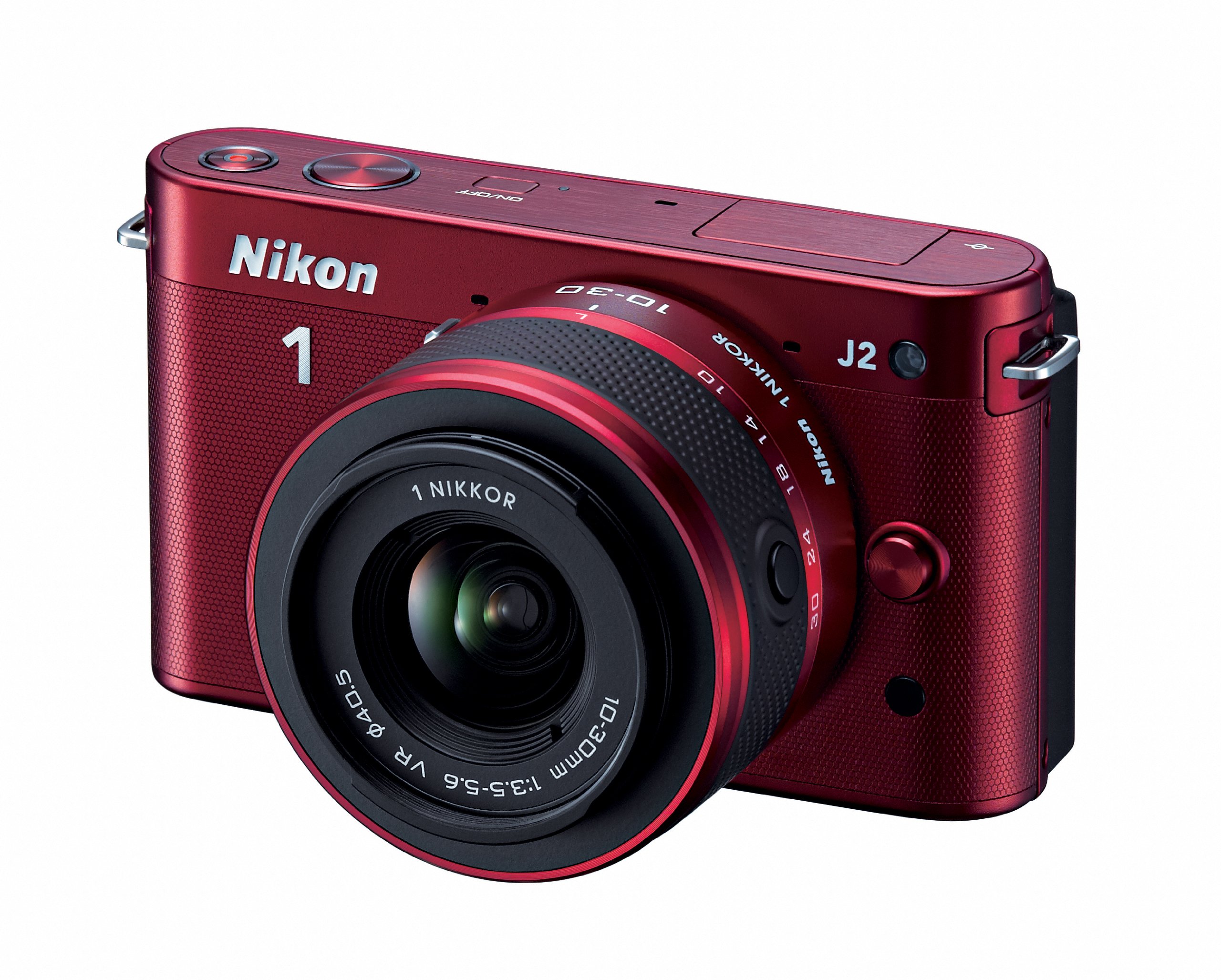 Nikon 1 J2 10.1 MP HD Digital Camera with 10-30mm VR Lens (Red)