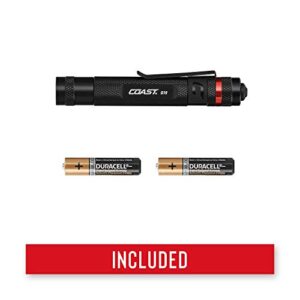 Coast G19 54 Lumen Inspection Beam LED Penlight with Adjustable Pocket Clip and Consistent Edge-To-Edge Brightness, Black