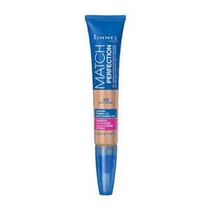 Rimmel Match Perfection 2-in-1 Concealer and Highlighter, Light Medium, 1 Count