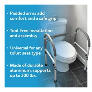 Carex Toilet Safety Rails - Toilet Handles for Elderly and Handicap Toilet Safety Rails, Toilet Safety Frame, Toilet Rails for Elderly and Toilet Bars for Elderly and Disabled