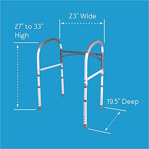 Carex Toilet Safety Rails - Toilet Handles for Elderly and Handicap Toilet Safety Rails, Toilet Safety Frame, Toilet Rails for Elderly and Toilet Bars for Elderly and Disabled