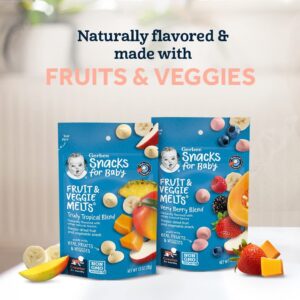 Gerber Snacks for Baby Fruit & Veggie Melts, Truly Tropical Blend, 1 Ounce (Pack of 7)