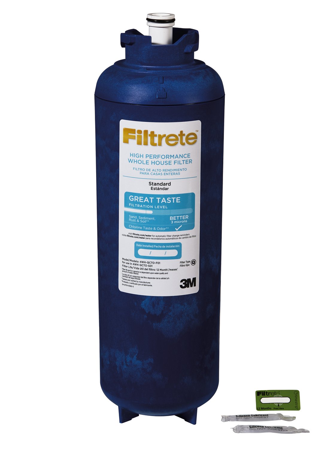 Filtrete Large Capacity Whole House Quick-Change Replacement Water Filter Cartridge 4WH-QCTO-F01, 1 Pack, for use with 4WH-QCTO-S01 System