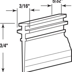 Prime-Line M 6228 Shower Door Bottom Sweep, 36 In. Length X 5/32 In. Wide, Vinyl, Clear (Single Pack)