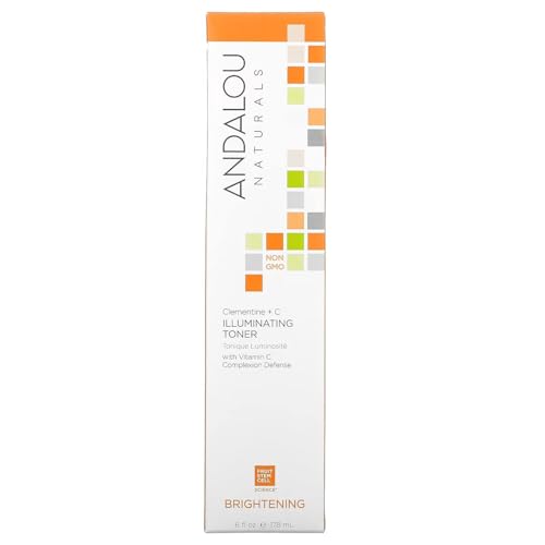 Andalou Naturals, Toner Facial Toner Helps Hydrate Balance Skin pH For Clear Bright Skin, Clementine Plus C, 6 Fl Oz