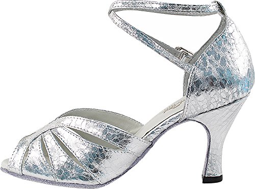 Women's Ballroom Dance Shoes Tango Wedding Salsa Dance Shoes Silver 2713EB Comfortable - Very Fine 2.5" Heel 8.5 M US [Bundle of 5]