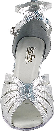 Women's Ballroom Dance Shoes Tango Wedding Salsa Dance Shoes Silver 2713EB Comfortable - Very Fine 2.5" Heel 8.5 M US [Bundle of 5]