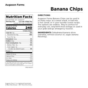 Augason Farms Banana Chips 2 lbs 1 oz No. 10 Can