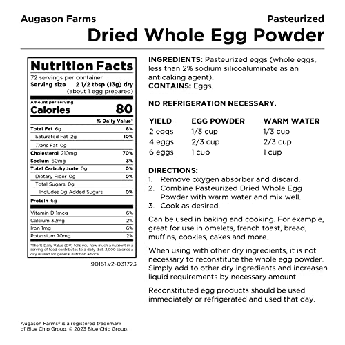 Augason Farms Dried Whole Egg Product 2 lbs 1 oz ( pack of 1)