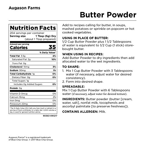 Augason Farms Butter Powder 2 lbs 4 oz No. 10 Can